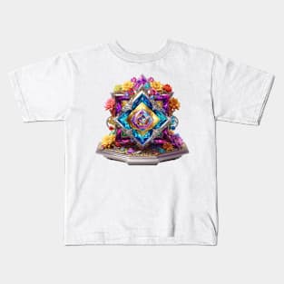 Geometric Fractal Gem Kids T-Shirt